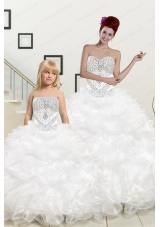 New Sweetheart Sweep Train Beading and Ruffles Princesita Dress for 2015