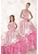 Wonderful Embroidery and Ruffles 2015 Princesita Dress in Pink