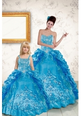 Elegant Sweetheart Embroidery Princesita Dress in Blue