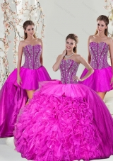 2015 Spring Detachable and Fashionable Sweet 16 Dresses with Beading and Ruffles