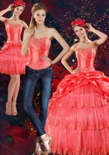 2015 Designer Strapless Quinceanera Dresses with Pick Ups and Beading