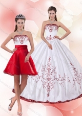 Pretty Strapless 2015 Perfect Quinceanera Dress with Embroidery