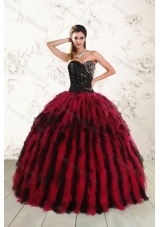 Designer Multi Color Sweet 16 Dresses with Beading and Ruffles