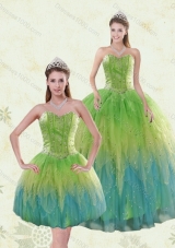 Luxurious Multi Color Quinceanera Dresses with Appliques and Ruffles