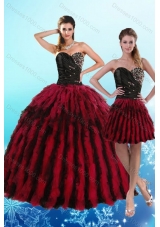 Luxurious Multi Color Sweetheart Quince Dresses with Beading and Ruffles