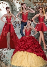 2015 Multi Color Sweetheart Quinceanera Dresses with Embroidery and Pick Ups