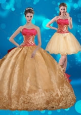 New Style Strapless Multi Color Quinceanera Dress with Beading and Embroidery