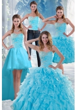 2015 Beautiful Appliques Sweet Sixteen Dresses with Beading and Ruffles
