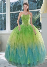 The Most Popular 2015 Appliques and Ruffles Sweet 16 Dress