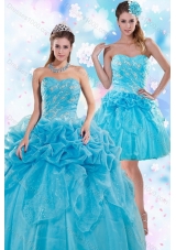 Unique and Detachable Exquisite Appliques and Pick Ups Quinceanera Dresses for 2015