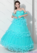 Perfect Sweetheart Quinceanera Dresses with Ruffled Layers and Beading