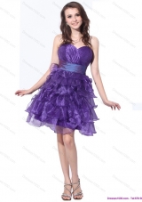Sexy Sweetheart Short Prom Dresses with Ruffled Layers