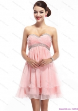 Beautiful Sweetheart 2015 Short Prom Dress with Beading and Ruching