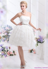 2015 Classical Strapless Wedding Dress with Knee Length