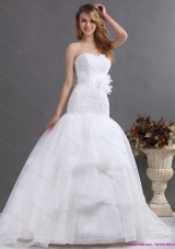 2015 New Style Sweetheart Wedding Dress with Brush Train