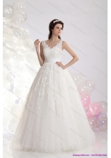 2015 Perfect A Line Lace Wedding Dress with Floorl Length