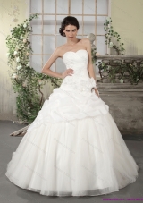 2015 New Style Sweetheart Wedding Dress with Ruching and Appliques