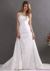2015 Top Selling Halter Top Wedding Dress with Beading and Ruching