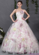 2015 Beautiful Multi Color Quinceanera Gowns with Hand Made Flowers