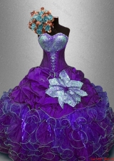 New Arrivals Sequined Purple Sweet 16 Gowns with Ruffles