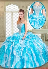 Fashionable Floor Length Sweet 16 Gowns with Beading and Ruffles