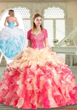 Latest Floor Length Quinceanera Dresses with Beading and Pick Ups for 2016