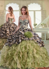 Perfect Camo Quinceanera Dresses with Pick Ups and Hand Made Flowers