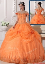 Best Off The Shoulder Sweet 16 Dresses with Appliques and Hand Made Flowers