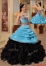 Fashionable New Arrivals Strapless Quinceanera Gowns with Ruffles and Pick Ups
