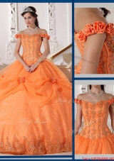 Beautiful Ball Gown Appliques and Hand Made Flowers Sweet 15 Dresses