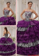 Brand New Sweetheart Beading Sweet Fifteen Dresses in Purple