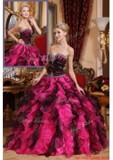 Classical Beading and Ruffles Quinceanera Gowns in Black and Red1