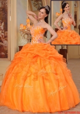 New Arrivals Appliques Sweetheart Quinceanera Dresses in Orange Red