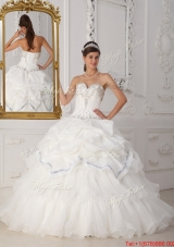 Exclusive Beading Sweetheart Quinceanera Gowns in White