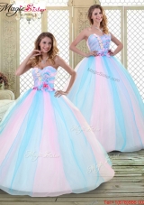 2016 Sweetheart Quinceanera Dresses with Hand Made Flowers