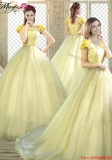 Discount Arrivals Bateau Brush Train Quinceanera Dresses