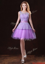 Luxurious Scoop Prom Dresses with Appliques and Belt