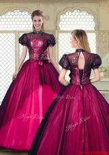 Beautiful High Neck Quinceanera Dresses with Short Sleeves