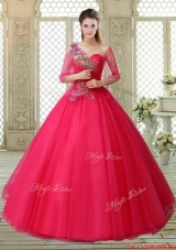 Elegant One Shoulder Beading Quinceanera Gowns with Appliques