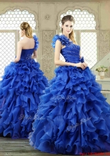 New Arrivals One Shoulder Ruffles Quinceanera Gowns for 2016