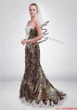 2015 Perfect Mermaid Sweetheart Camo Prom Dresses in Multi Color