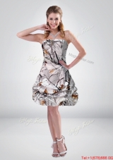 2015 Perfect Short Strapless Mini length Camo Prom Dresses with Ruching