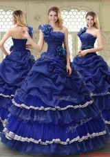 Elegant 2016 Ruffled Layers One Shoulder Quinceanera Dresses