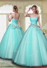 New Style Beading Sweetheart Quinceanera Dresses in Aqua Blue