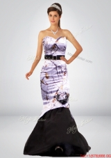 Perfect Mermaid Camo Prom Dresses with Hand Made Flower and Sashes