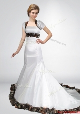 Wonderful and Perfect Mermaid Strapless Camo Wedding Dresses in Court Train