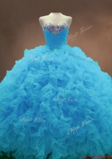 Beautiful Aqua Blue Ball Gown Quinceanera Gowns with Sweetheart