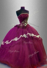 Fashionable Strapless Sweet 16 Dresses with Appliques