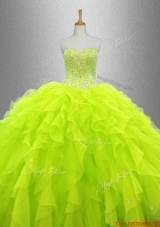 Yellow Green Beautiful Quinceanera Dresses with Ruffles
