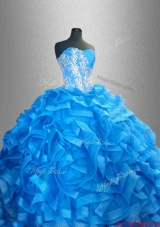 2015 Romantic Sweetheart Quinceanera Dresses with Beading and Ruffles